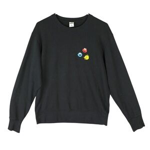 Uniqlo x Kaws x Sesame Street Crewneck Sweatshirt Mens Size Medium Black Logo